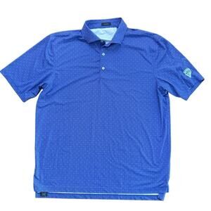 Turtleson Blue Short Sleeves Button Up Daniels Performance Polo Size XL